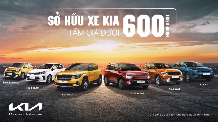 Lựa chọn xe Kia tầm giá dưới 600 triệu dành cho khách hàng lần đầu mua xe